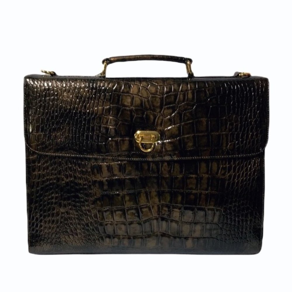 SUSAN NICHOLE Gold-Black Women’s Briefcase - Picture 1 of 7